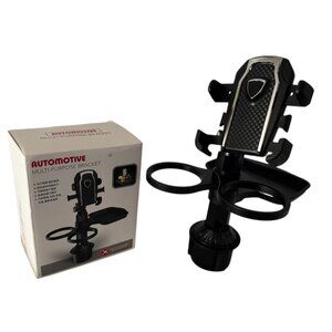 Automotive Multi-Purpose Adjustable Cup Holder Mount Phone Stand With Swivel Tra